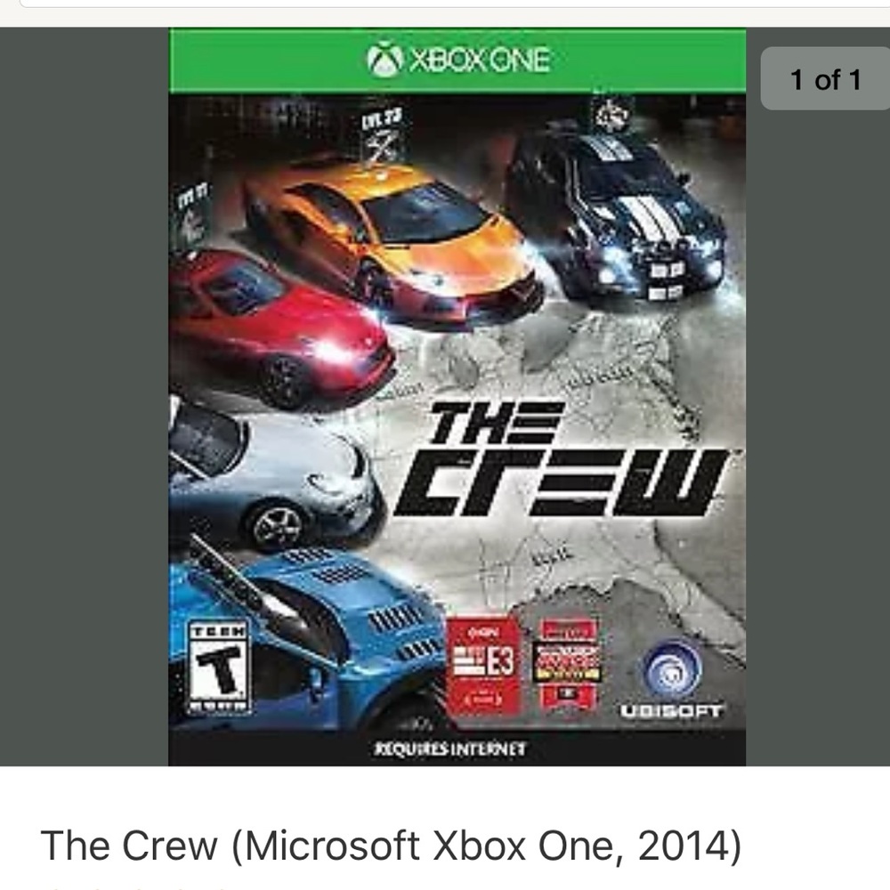 Xbox one game Need For Speed the Crew